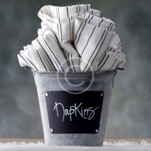 Zinc Bucket with Chalkboard Label